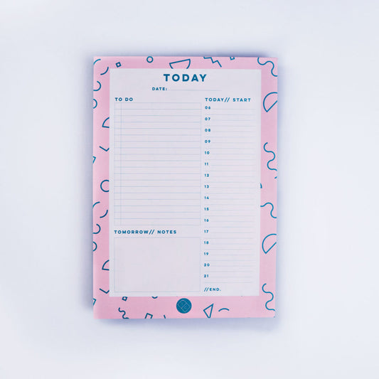 Pink Memphis Daily Planner Pad by The Completist