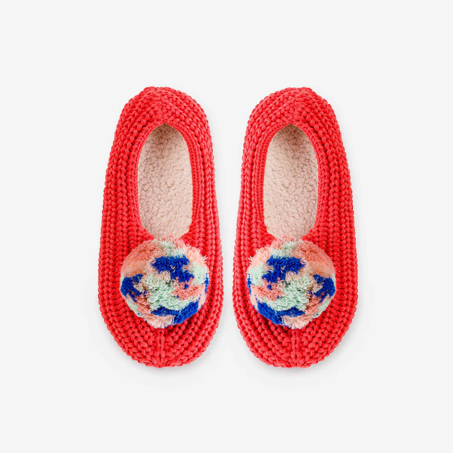 Marble Pom Knit Slippers - Melon by Verloop
