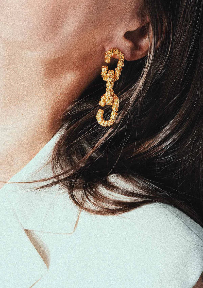 Chain of Riddle Earrings Gilded by House of Vincent
