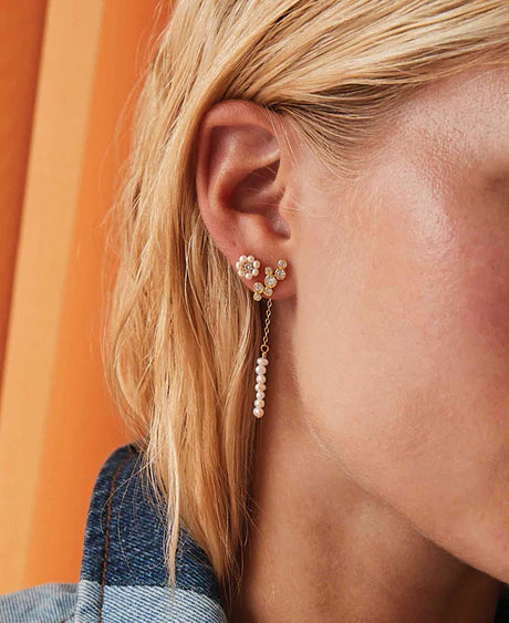 Aya Flower Pear Sticker Earrings by Hultquist Copenhagen