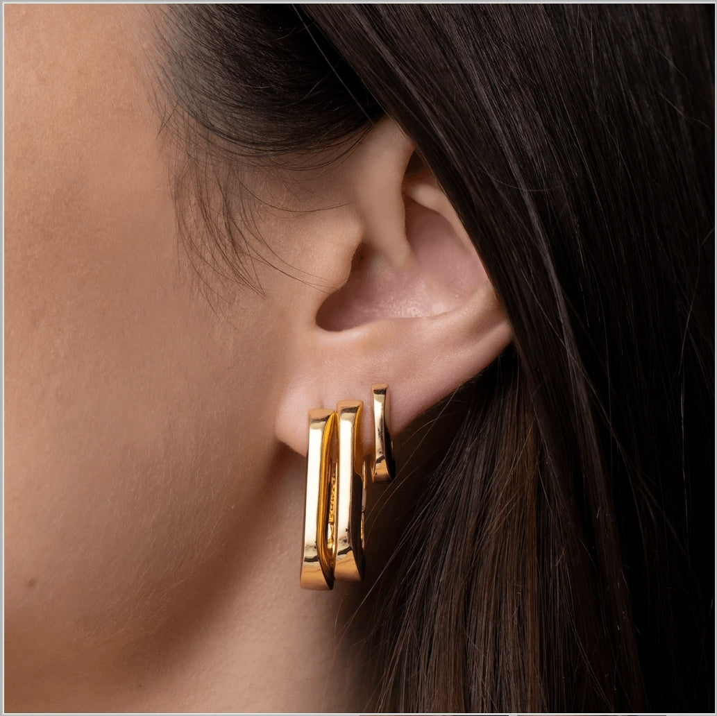 U-Link Earrings Gold by Jenny Bird
