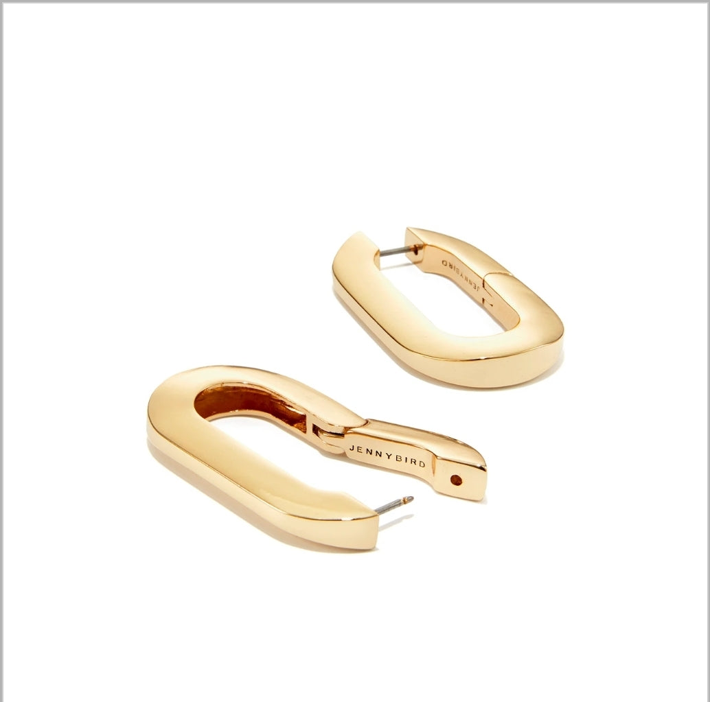 Mega U-Link Earrings Gold by Jenny Bird
