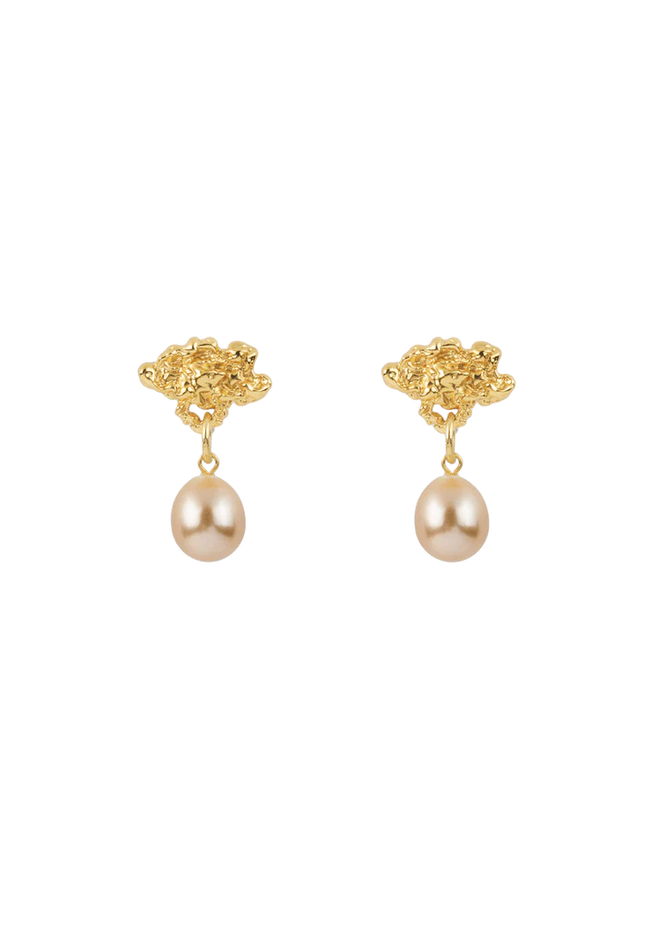 Hollow Cloud Earrings Gilded by House of Vincent