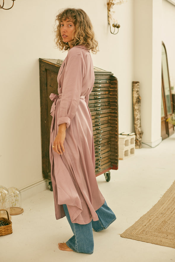 Lilac Ecovero Trench Dress by Cossac