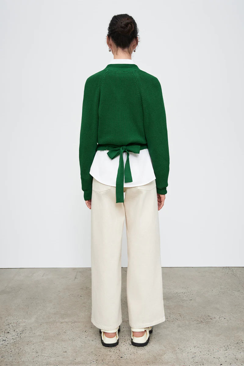Composure Cardigan - Evergreen by Kowtow