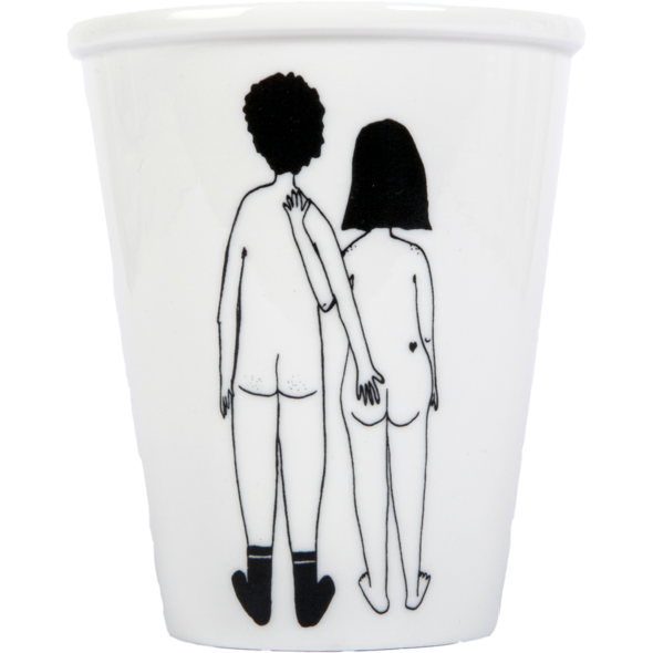 Cup Naked Couple Back by Helen B