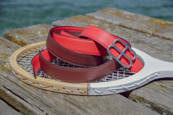 Vegan Red and Bordeux Reversible Strap Belt by Blanlac