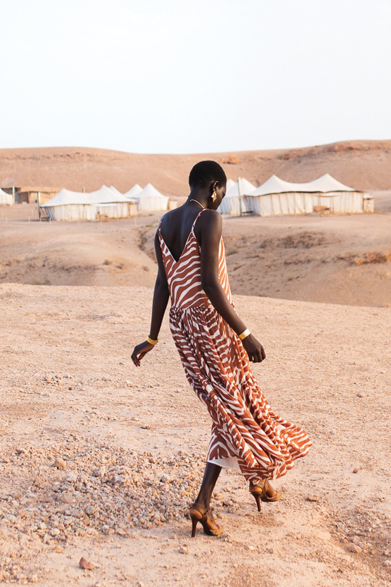 Dina Midi Dress - Safari Pink by Poppy Field